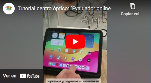 Evaluador online de la visión - pop up